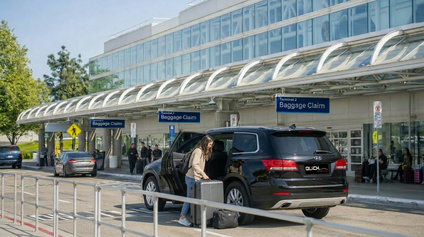 Driver picking up traveler at airport